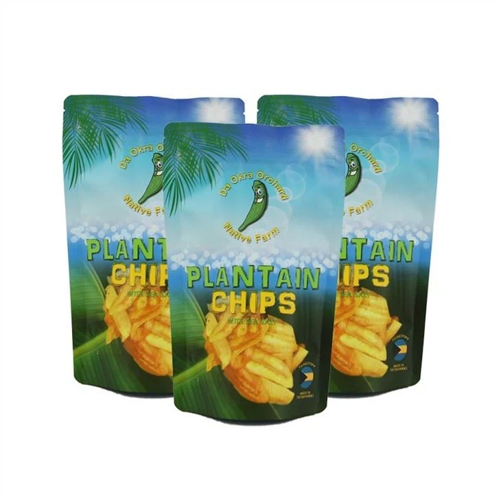Vlastné vstanie na uzatvárateľné zipsové zámky Plantain Chips Bag
